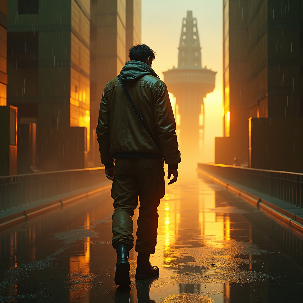 Cyberpunk — Pilot In A Weathered Flight Jacket Cinematic #0301 (Stable Diffusion)