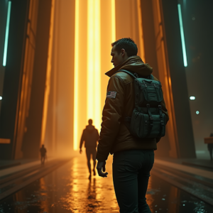 Cyberpunk — Pilot In A Weathered Flight Jacket Cinematic #0307 (Recraft)