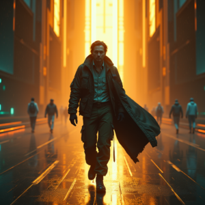 Cyberpunk — Pilot In A Weathered Flight Jacket Cinematic #0313 (Stable Diffusion)