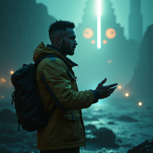 Cyberpunk — Pilot In A Weathered Flight Jacket Cinematic #0343 (Recraft)