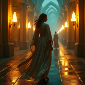 Cyberpunk — Regal Figure In Flowing Embroidered Robes Cinematic #0076 (Gemini)