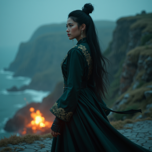 Cyberpunk — Regal Figure In Flowing Embroidered Robes Cinematic #0112 (Gemini)