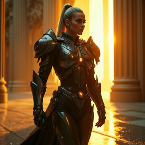 Cyberpunk — Warrior In Intricately Detailed Armor Catching Cinematic #0303 (Krea)