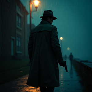 Dark Cinematic — Detective In A Rain-damp Trench Coat Cinematic #0119 (FLUX)