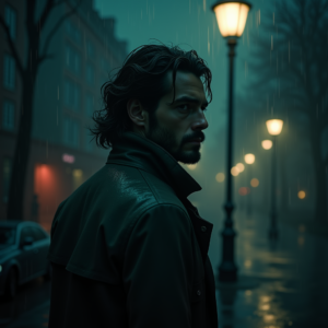 Dark Cinematic — Detective In A Rain-damp Trench Coat Cinematic #0149 (Ideogram)