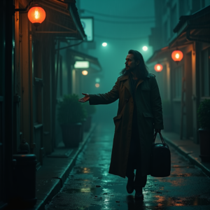 Dark Cinematic — Lone Traveler In A Weathered Long Cinematic #0025 (Gemini)
