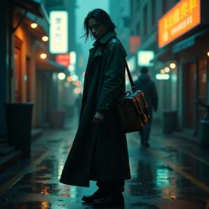 Dark Cinematic — Lone Traveler In A Weathered Long Cinematic #0031 (Seedream)