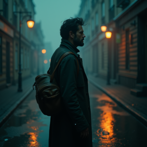 Dark Cinematic — Lone Traveler In A Weathered Long Cinematic #0145 (Gemini)