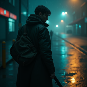 Dark Cinematic — Lone Traveler In A Weathered Long Cinematic #0151 (Seedream)