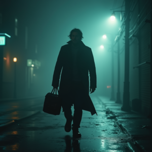 Dark Cinematic — Lone Traveler In A Weathered Long Cinematic #0157 (Gemini)