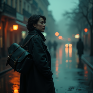 Dark Cinematic — Lone Traveler In A Weathered Long Cinematic #0181 (Gemini)