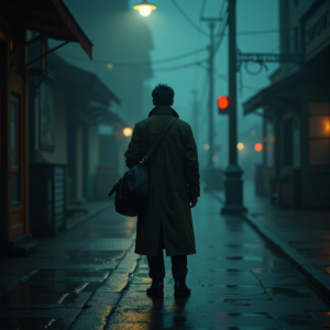 Dark Cinematic — Lone Traveler In A Weathered Long Cinematic #0199 (Seedream)