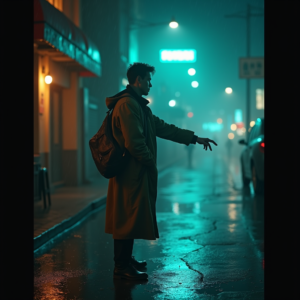 Dark Cinematic — Lone Traveler In A Weathered Long Cinematic #0227 (FLUX)