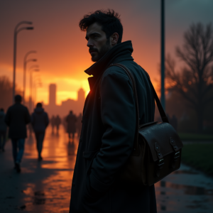 Dark Cinematic — Lone Traveler In A Weathered Long Cinematic #0239 (FLUX)