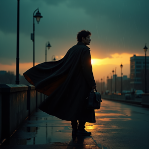Dark Cinematic — Lone Traveler In A Weathered Long Cinematic #0269 (Ideogram)