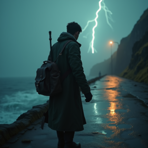 Dark Cinematic — Lone Traveler In A Weathered Long Cinematic #0317 (Ideogram)