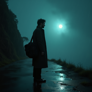Dark Cinematic — Lone Traveler In A Weathered Long Cinematic #0329 (Ideogram)