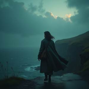 Dark Cinematic — Lone Traveler In A Weathered Long Cinematic #0341 (Ideogram)