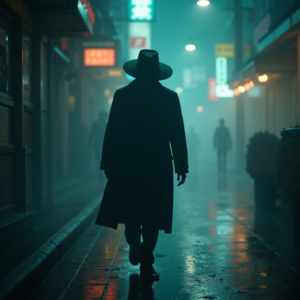 Dark Cinematic — Mysterious Figure Beneath A Wide-brimmed Hat Cinematic #0015 (Firefly)