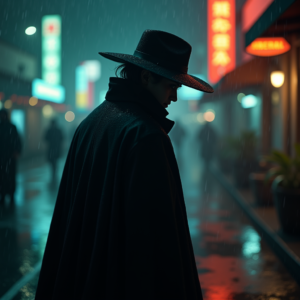 Dark Cinematic — Mysterious Figure Beneath A Wide-brimmed Hat Cinematic #0033 (Midjourney)