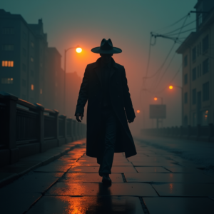 Dark Cinematic — Mysterious Figure Beneath A Wide-brimmed Hat Cinematic #0051 (Firefly)