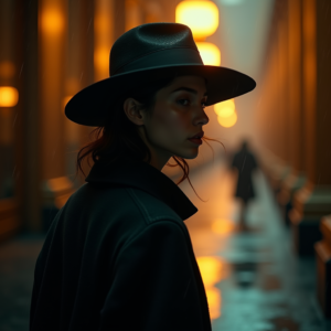 Dark Cinematic — Mysterious Figure Beneath A Wide-brimmed Hat Cinematic #0075 (Firefly)