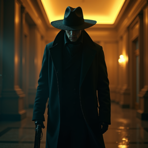 Dark Cinematic — Mysterious Figure Beneath A Wide-brimmed Hat Cinematic #0081 (Midjourney)