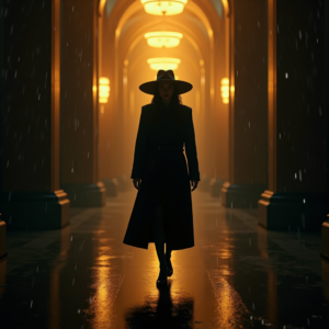 Dark Cinematic — Mysterious Figure Beneath A Wide-brimmed Hat Cinematic #0093 (Midjourney)