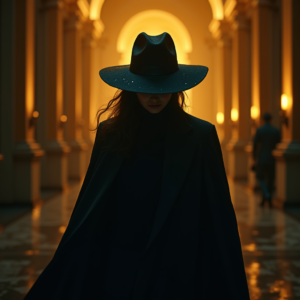 Dark Cinematic — Mysterious Figure Beneath A Wide-brimmed Hat Cinematic #0105 (Midjourney)