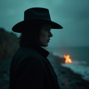 Dark Cinematic — Mysterious Figure Beneath A Wide-brimmed Hat Cinematic #0111 (Firefly)