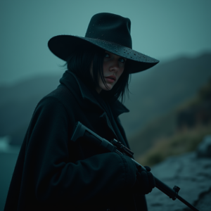 Dark Cinematic — Mysterious Figure Beneath A Wide-brimmed Hat Cinematic #0117 (Midjourney)