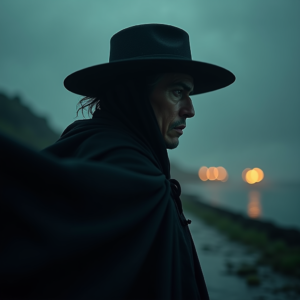 Dark Cinematic — Mysterious Figure Beneath A Wide-brimmed Hat Cinematic #0141 (Midjourney)