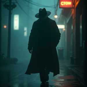 Dark Cinematic — Mysterious Figure Beneath A Wide-brimmed Hat Cinematic #0159 (Firefly)