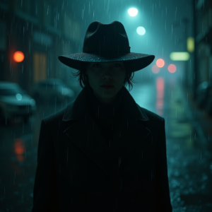 Dark Cinematic — Mysterious Figure Beneath A Wide-brimmed Hat Cinematic #0165 (Midjourney)