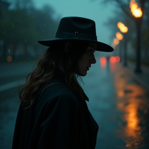 Dark Cinematic — Mysterious Figure Beneath A Wide-brimmed Hat Cinematic #0183 (Firefly)