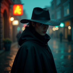Dark Cinematic — Mysterious Figure Beneath A Wide-brimmed Hat Cinematic #0213 (Midjourney)