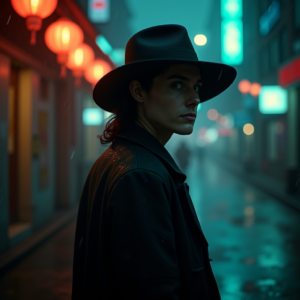 Dark Cinematic — Mysterious Figure Beneath A Wide-brimmed Hat Cinematic #0219 (Firefly)