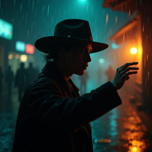 Dark Cinematic — Mysterious Figure Beneath A Wide-brimmed Hat Cinematic #0229 (Gemini)