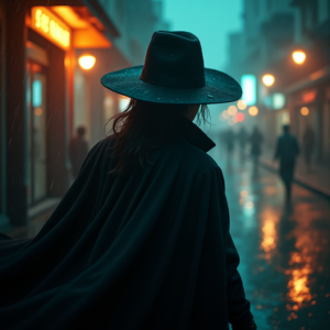 Dark Cinematic — Mysterious Figure Beneath A Wide-brimmed Hat Cinematic #0235 (Seedream)