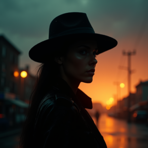 Dark Cinematic — Mysterious Figure Beneath A Wide-brimmed Hat Cinematic #0241 (Gemini)