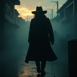 Dark Cinematic — Mysterious Figure Beneath A Wide-brimmed Hat Cinematic #0253 (Gemini)