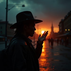 Dark Cinematic — Mysterious Figure Beneath A Wide-brimmed Hat Cinematic #0265 (Gemini)