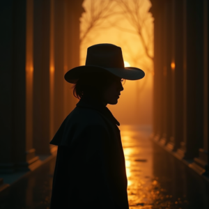 Dark Cinematic — Mysterious Figure Beneath A Wide-brimmed Hat Cinematic #0277 (Gemini)