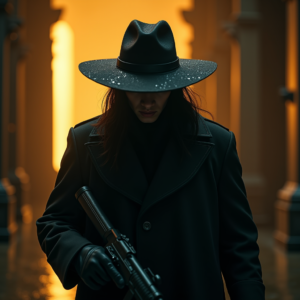 Dark Cinematic — Mysterious Figure Beneath A Wide-brimmed Hat Cinematic #0283 (Seedream)