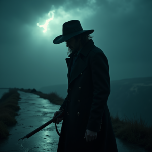 Dark Cinematic — Mysterious Figure Beneath A Wide-brimmed Hat Cinematic #0319 (Seedream)