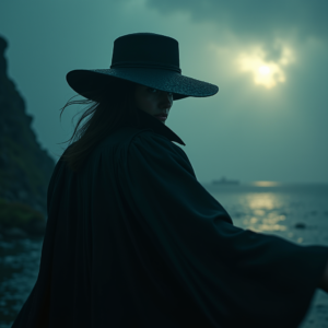 Dark Cinematic — Mysterious Figure Beneath A Wide-brimmed Hat Cinematic #0343 (Seedream)