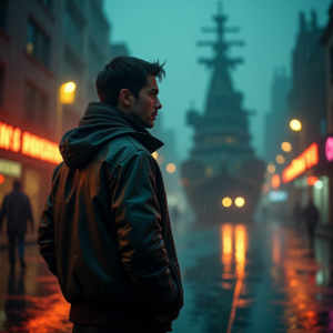 Dark Cinematic — Pilot In A Weathered Flight Jacket Cinematic #0006 (Leonardo)