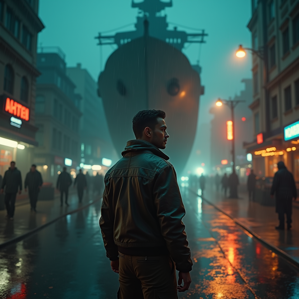 Dark Cinematic — Pilot In A Weathered Flight Jacket Cinematic #0024 (Krea)