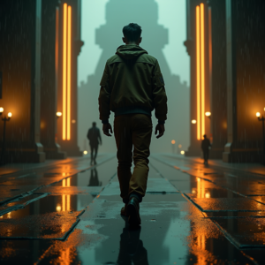 Dark Cinematic — Pilot In A Weathered Flight Jacket Cinematic #0096 (Krea)