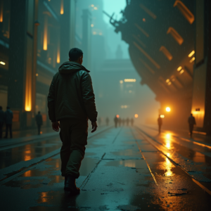 Dark Cinematic — Pilot In A Weathered Flight Jacket Cinematic #0102 (Leonardo)